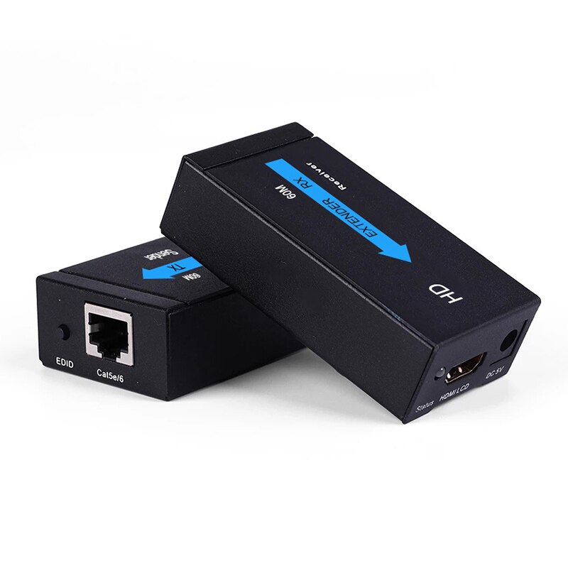 4K 100M HDMI Extender ۽ű ű ȯ CAT 5e 6 6e Cat6 UTP RJ45 LAN Ʈũ ̴ ̺ 60m 1080p PC To TV